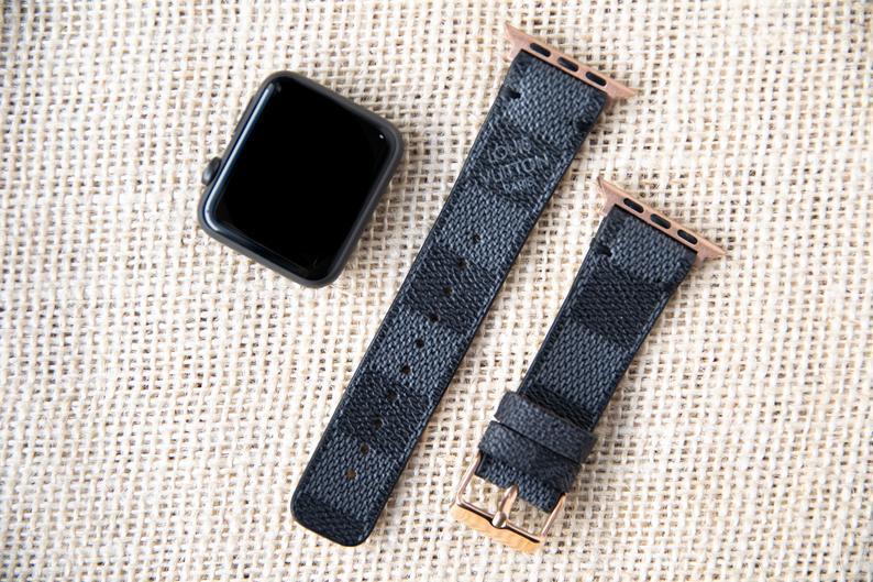 LUXURY LOUIS VUITTON LV LEATHER STRAP FOR APPLE WATCH BAND - 2