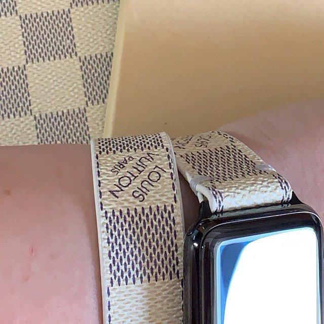 LV, apple watch band, Damier Azur, Apple watch straps, Lv Apple