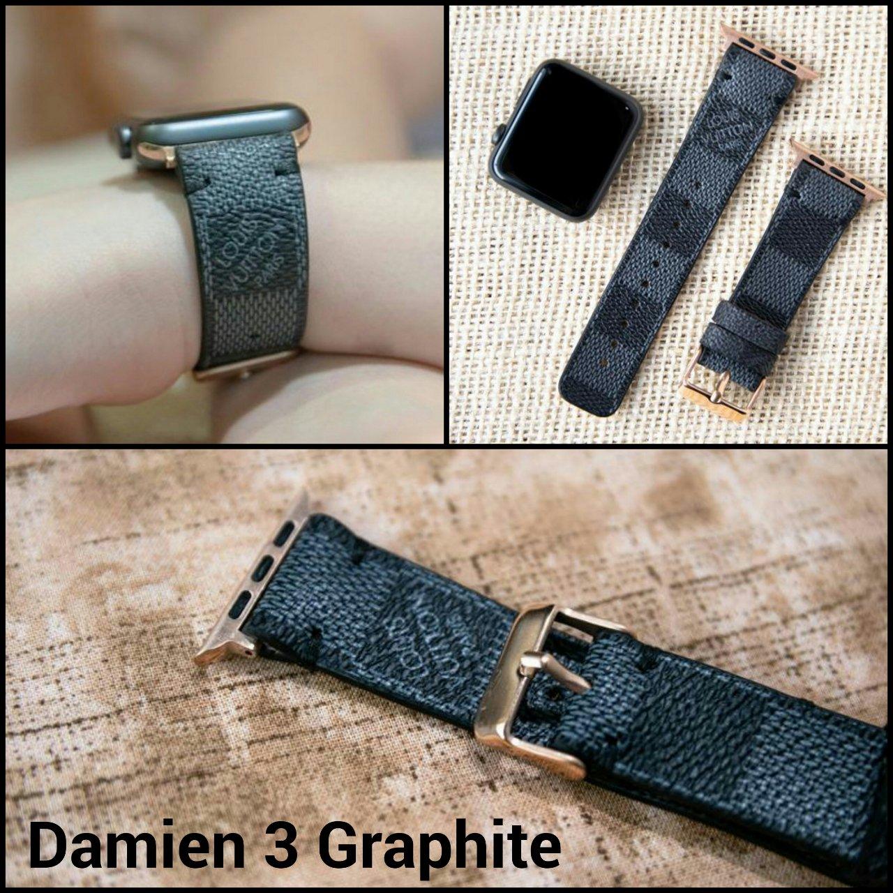 Apple Watch Band Repurposed Classic LV Monogram Damier Azur, 42mm / Black