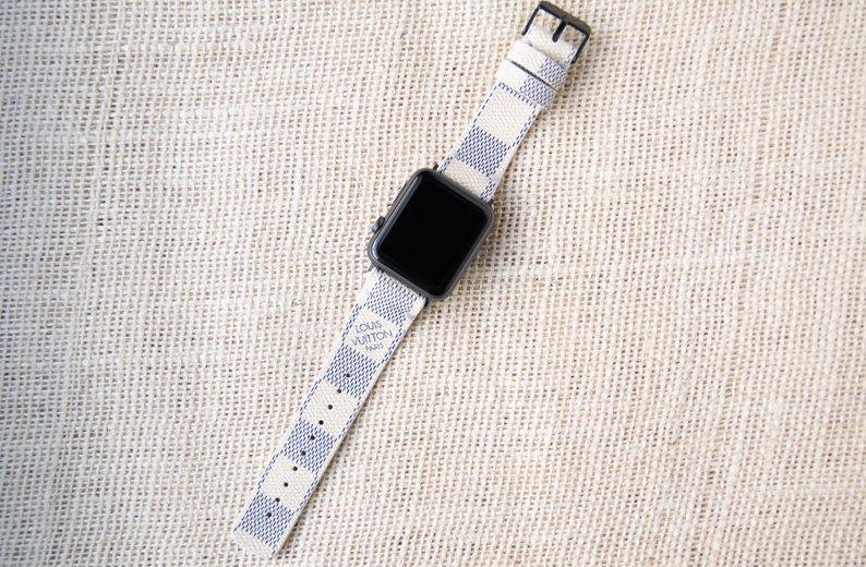 LV Monogram Apple Watch Band Damier 38mm/40mm / Silver / Brown