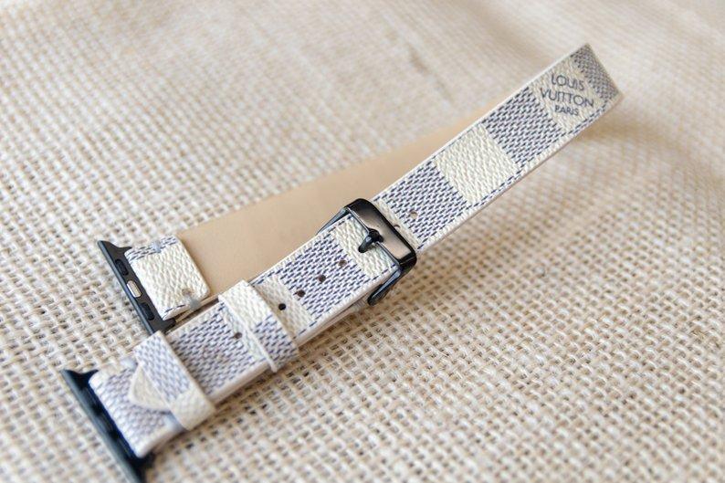 LV Apple Watch Band LV Damier Azur for All Apple Watch