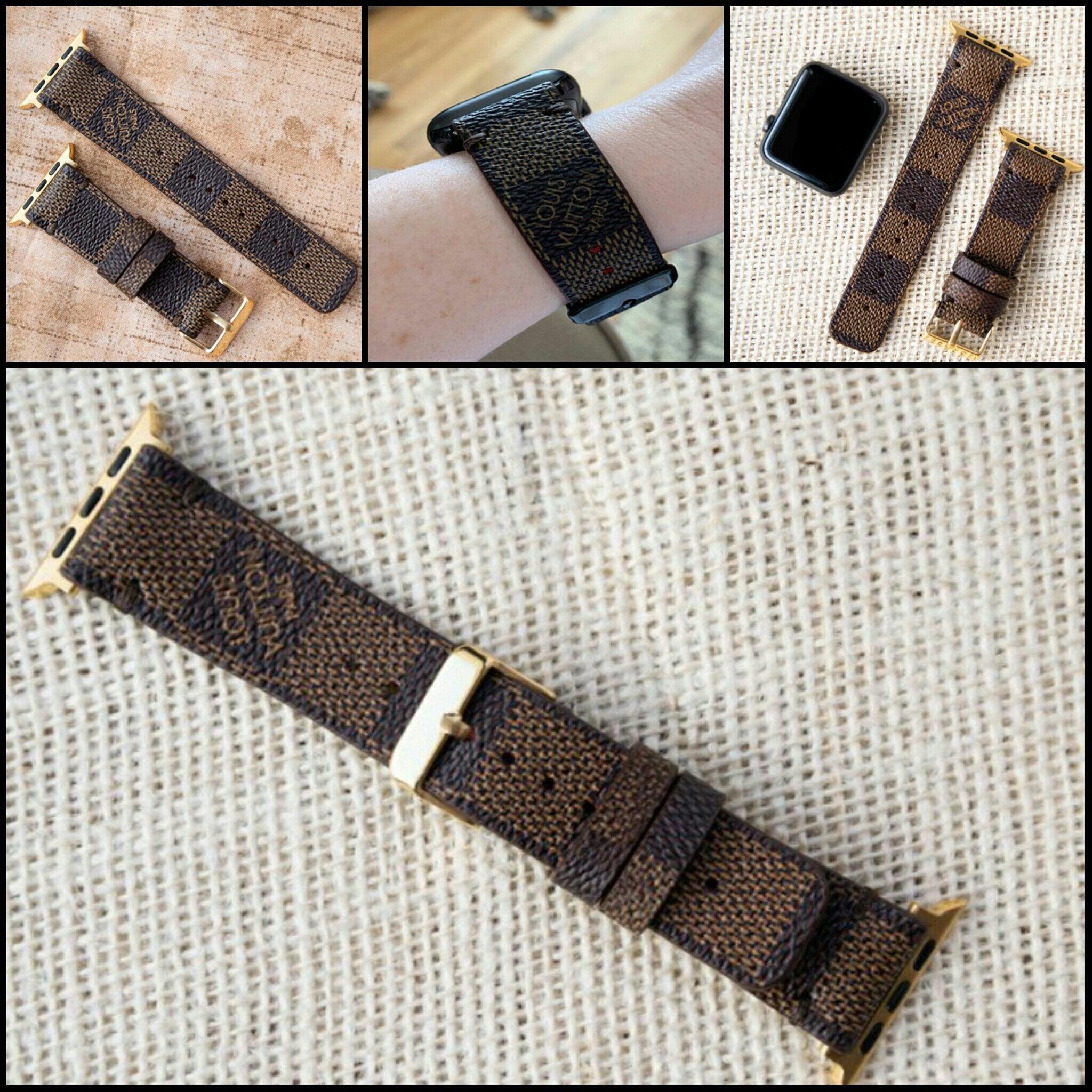Apple Watch Band LV Louis Vuitton Genuine Leather iWatch Band Luxury